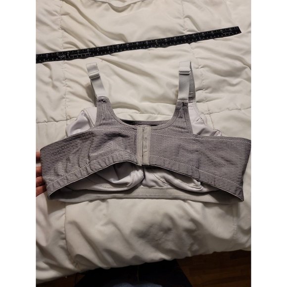 Glamorise Sport Double Layer Custom Control Bra - White/Gray - 44D - Picture 6 of 7